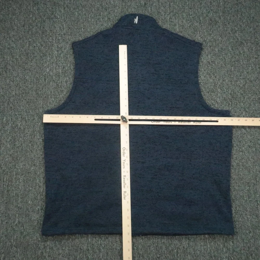 Johnnie O Vest Men Extra Large Navy Blue Denali Full Zip‎ Pockets Fleece NWT